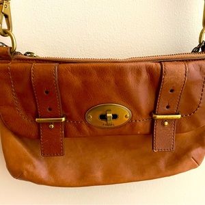 Fossil vintage reissue leather crossbody shoulder purse turnlock